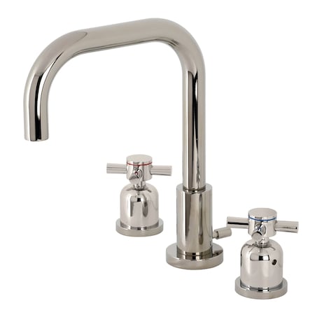 Kingston Brass FSC8939DX Concord Widespread Bathroom Faucet W/ Brass Pop-Up, Nickel FSC8939DX